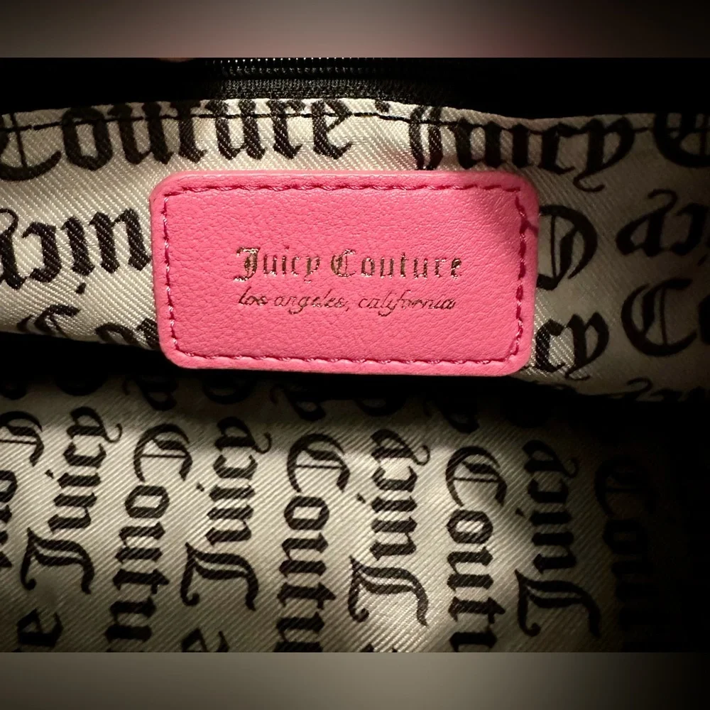 NWT Juicy Couture Bright Hot Pink Monogram Crossbody Bag Y2K Style w/ Coin Pouch - Picture 12 of 13